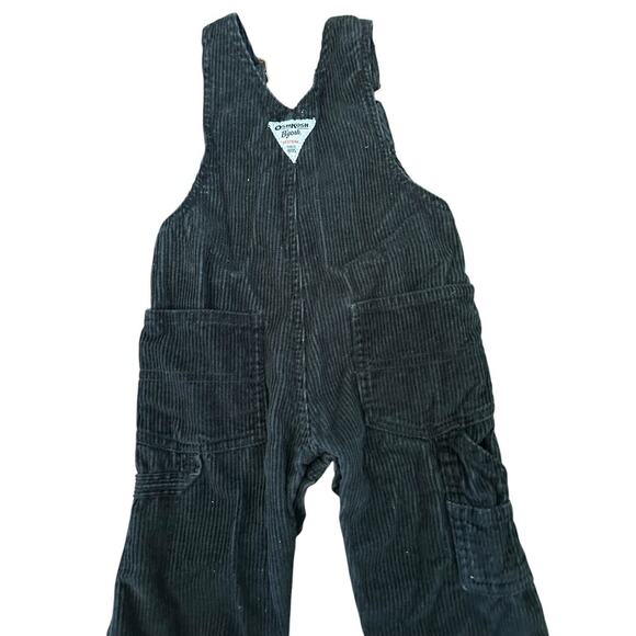 VTG Oshkosh B‘Gosh Black Corduroy Carpenter Vestback Overalls Size 12 Months - Picture 7 of 13